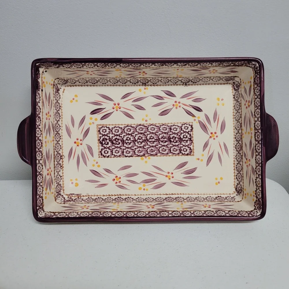 Temp-tations Old World Purple 13x9 Rectangular Baker Cottagecore Serving Dish